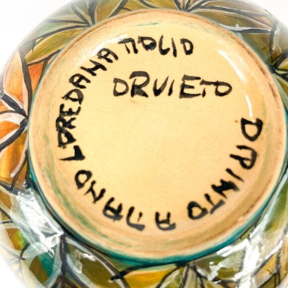 Orvieto Italy Loredana Molio Hand-Painted Bowl Colorful Leaves - Picture 6 of 7